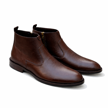 LT-01 Brown Mild Ankle Boots Cow Leather