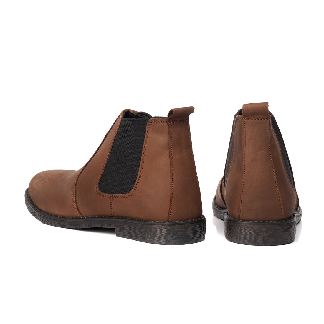 SKU:8010-Brown Cow Leather Chelsea boots