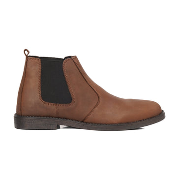 SKU:8010-Brown Cow Leather Chelsea boots