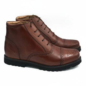 SKU:1005-Brown Soft Cow Leather Chukka boots