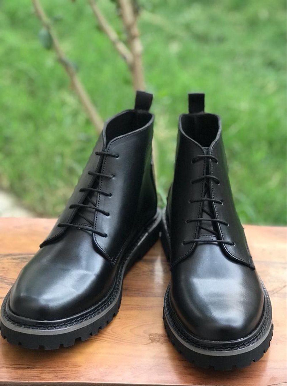 SKU:1006-Black Soft Cow Leather Chukka boots